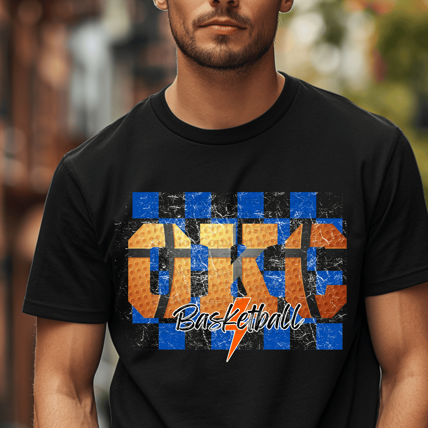 OKC Basketball Checkered Distressed DTF Transfer