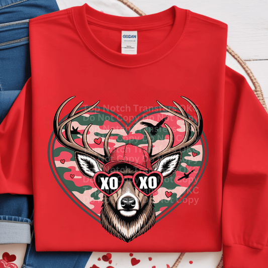 Camo Deer Heart DTF Transfer