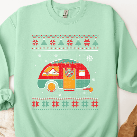 Camper Ugly Christmas Sweater DTF Transfer