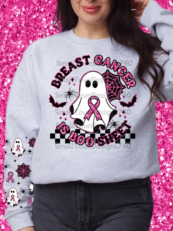 Breast Cancer is Boo Sheet *Optional long sleeve design* DTF Transfer