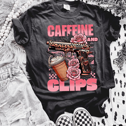 Caffeine And Clips DTF Transfer