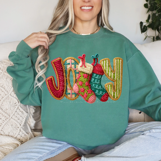 Jolly Stockings Faux Yarn DTF Transfer