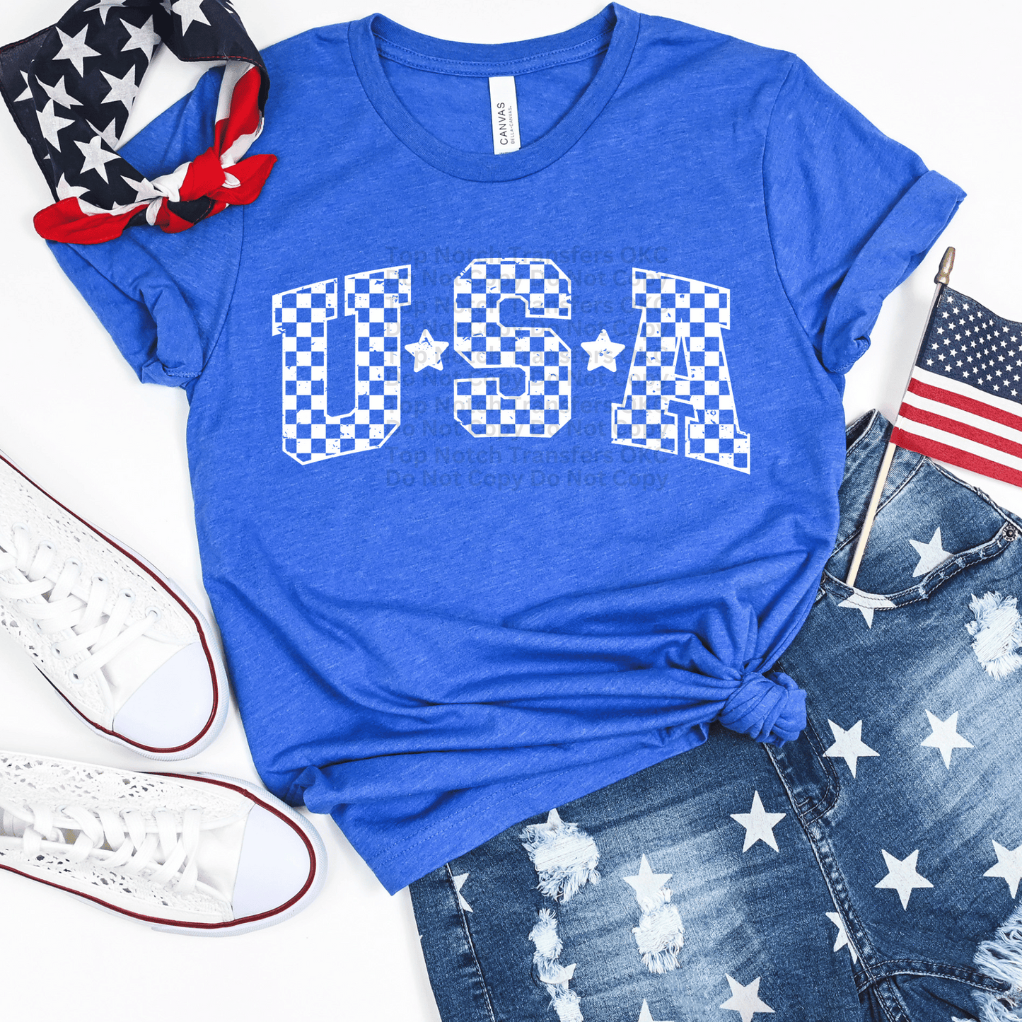 RTS 11in USA White Checkered