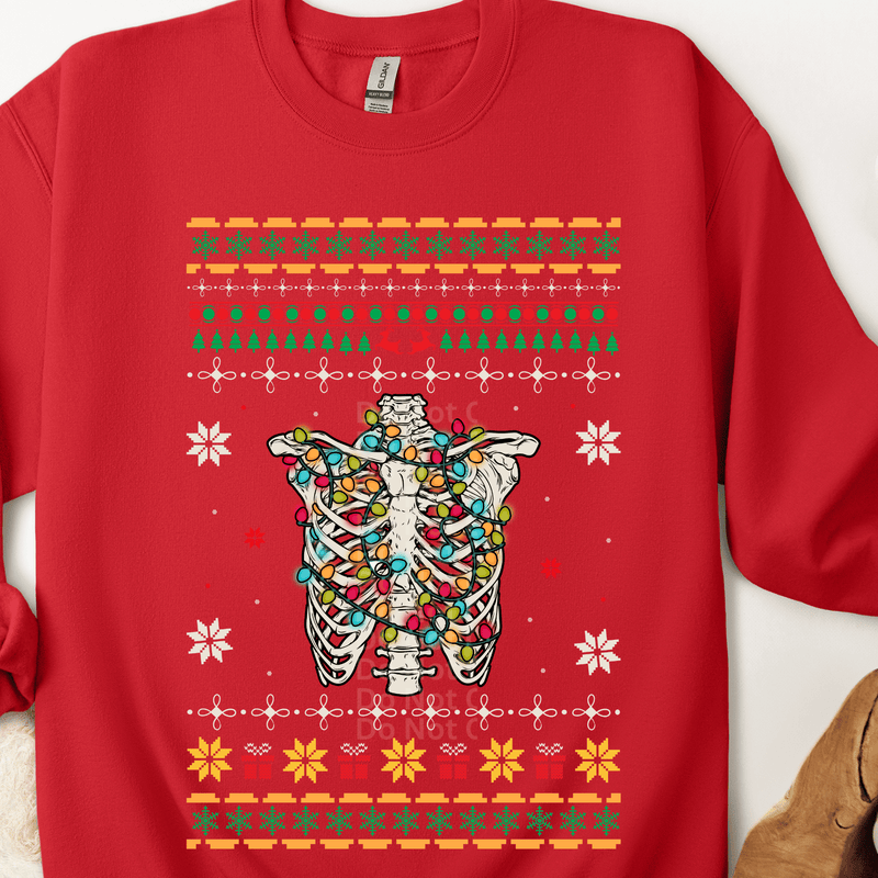 Skeleton Ugly Christmas Sweater DTF Transfer