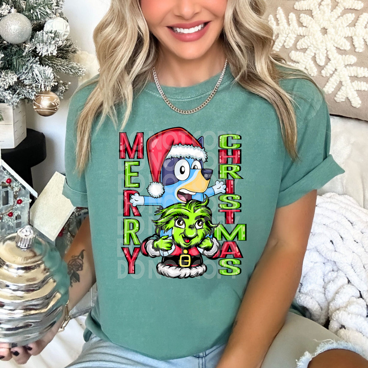 Merry Christmas Blue Heeler DTF Transfer