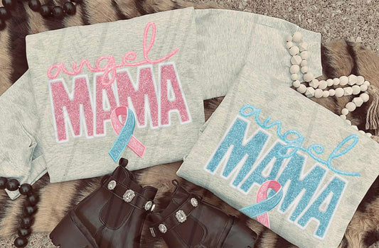 Angel Mama ( Pink or Blue Options) DTF Transfer