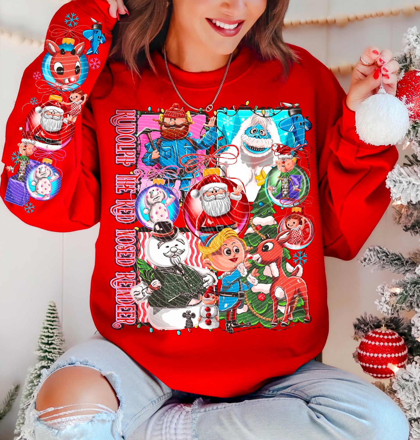 Rudolph *Optional long sleeve design* DTF Transfer