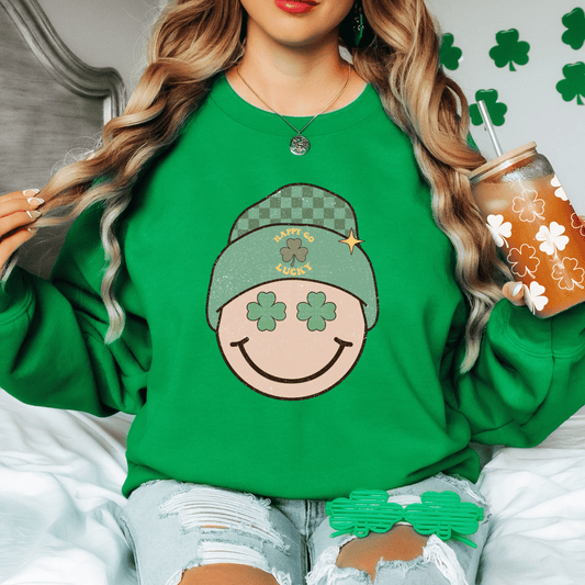 Happy Go Lucky Smiley w/hat DTF Transfer