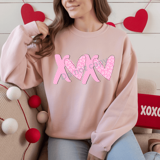 Pink X’s and Hearts DTF Transfer