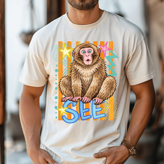 Monkey See DTF Transfer