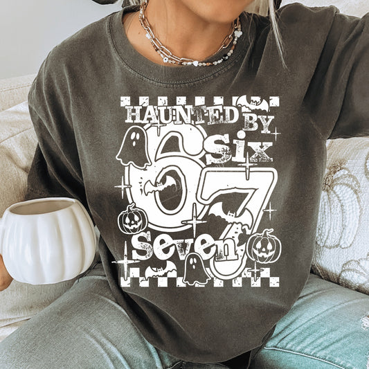 Haunted By 67 White DTF Transfer