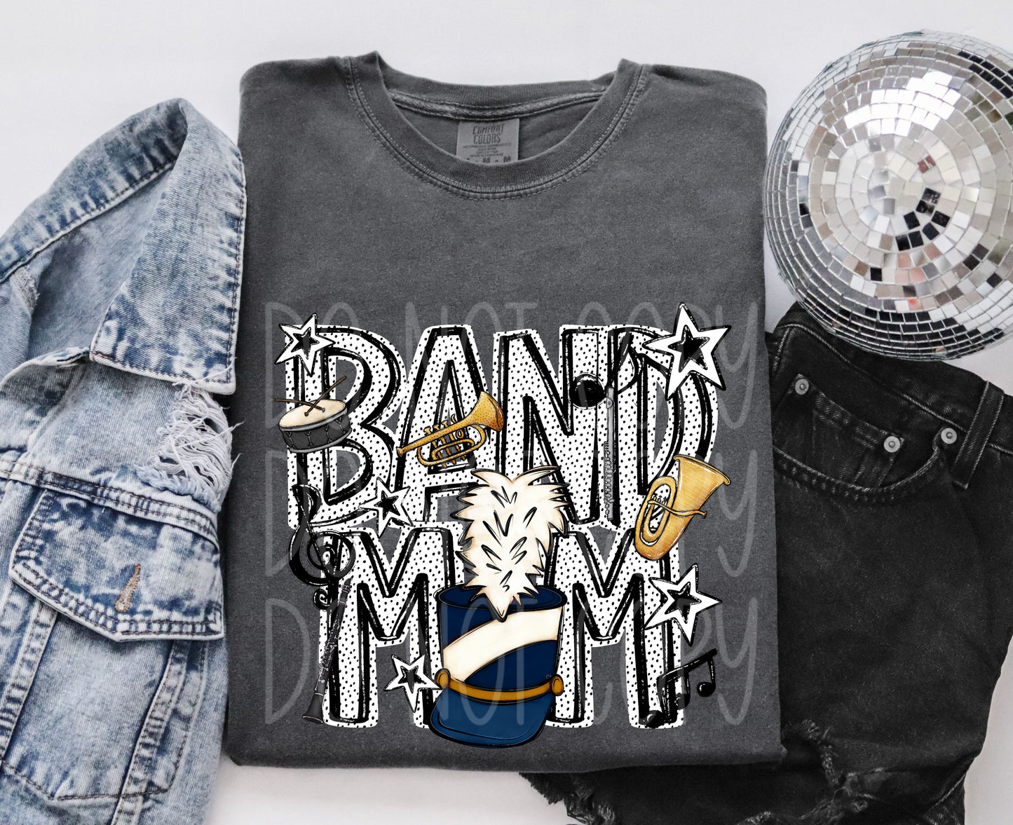 Band Mom Dots Dark Blue DTF Transfer