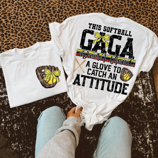 This Softball Gaga w/ bow DTF Transfer