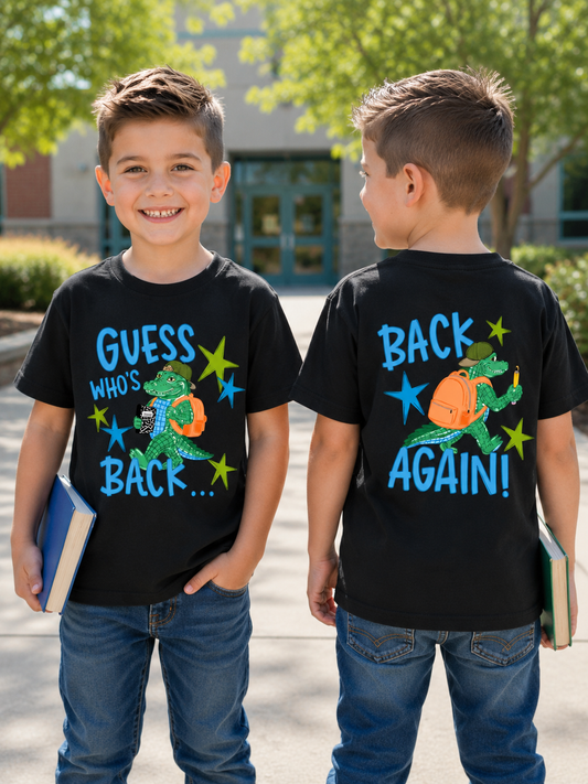 Guess Who’s Back Gator Blue Front & Back DTF Transfer