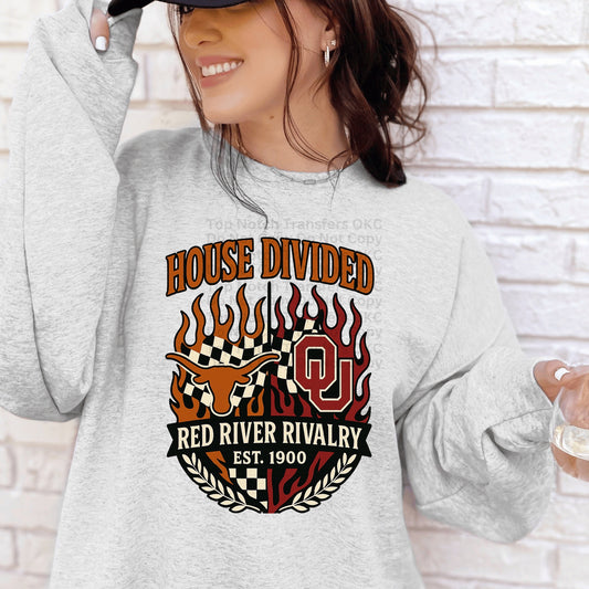 Red River Rivalry- House Divided DTF Transfer