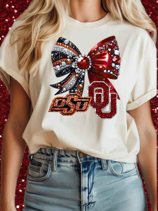 Sooners/ Cowboys House divided bow DTF Transfer