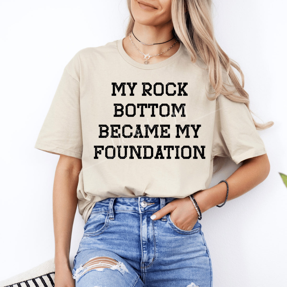 My Rock Bottom Black DTF Transfer