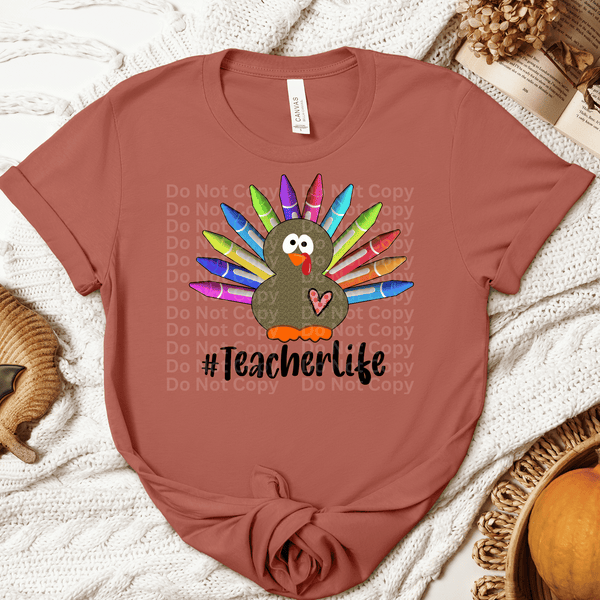 Crayon Turkey #TeacherLife DTF Transfer