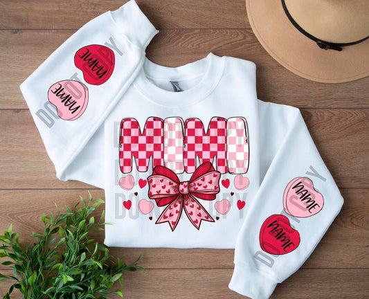 Mimi Valentines DTF Transfer “Leave name for sleeve hearts in checkout notes”