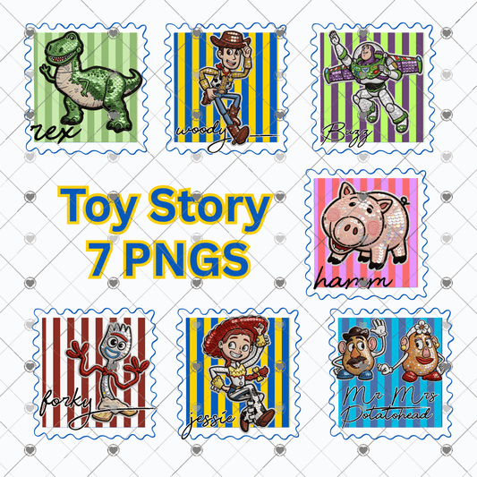 Toy Stamp Bundle 7 PNGs 300 DPI