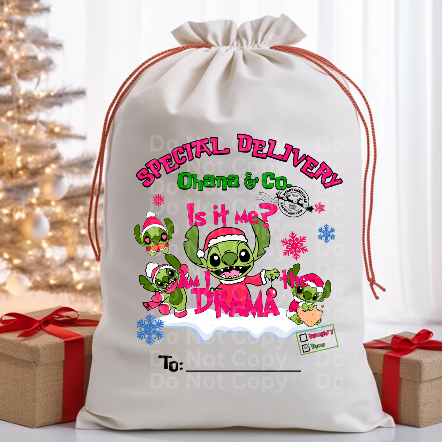 Santa Bag Design 14 DTF Print