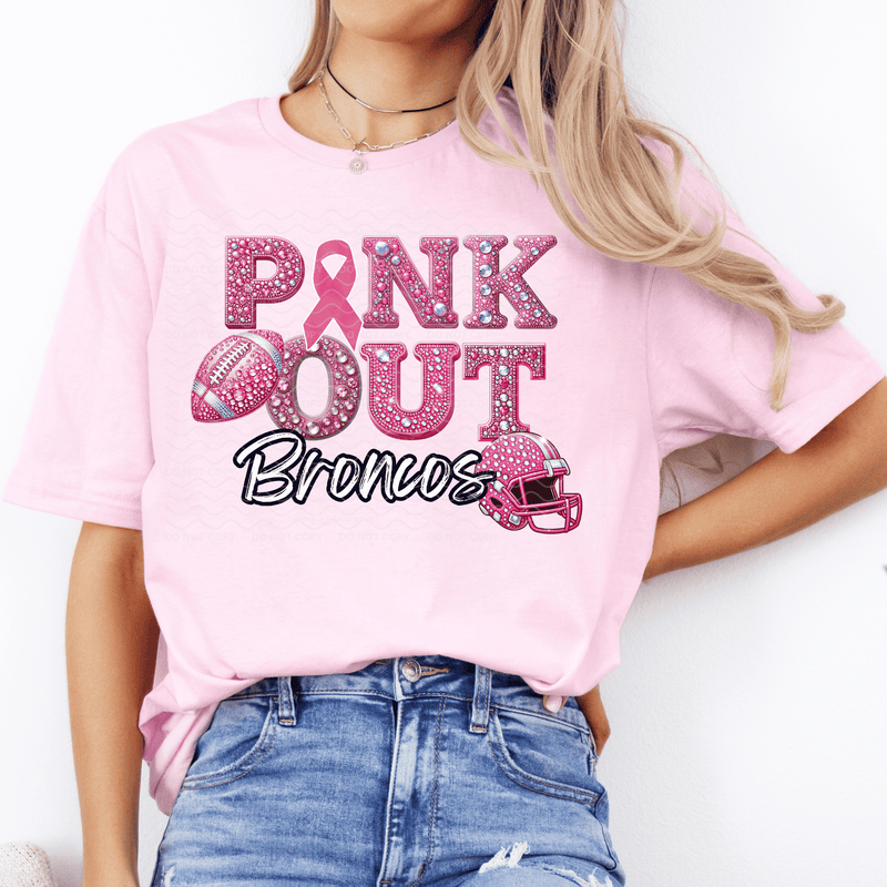Pink Out 2 Broncos DTF Transfer