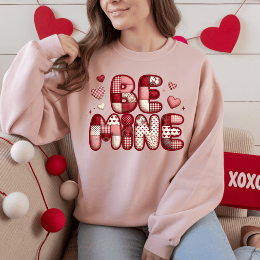 Be Mine Faux Patchwork DTF Transfer