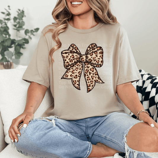 Leopard Bow DTF Transfer
