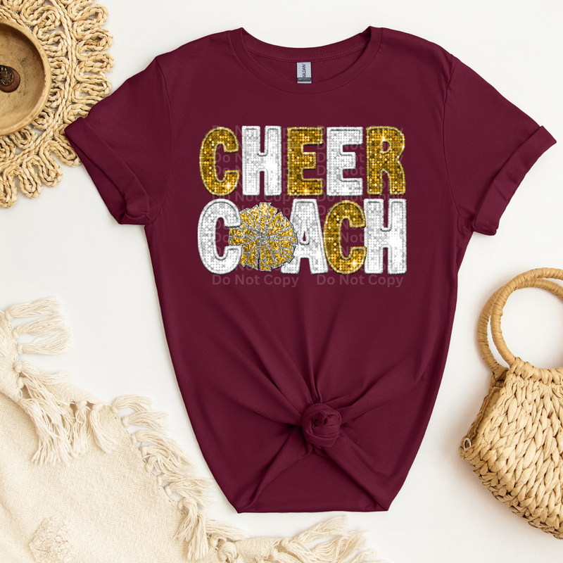 Faux Sequin Cheer Coach DTF Transfer