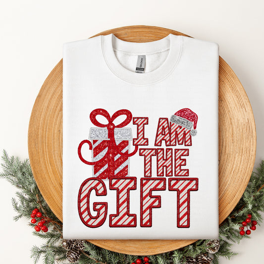 I Am The Gift Candy Cane Striped DTF Transfer
