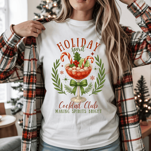 Holiday Spirit Cocktail Club DTF Transfer