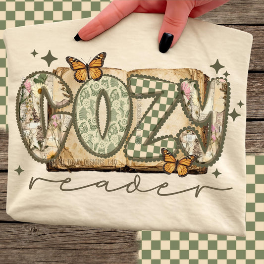 Cozy Reader DTF Transfer