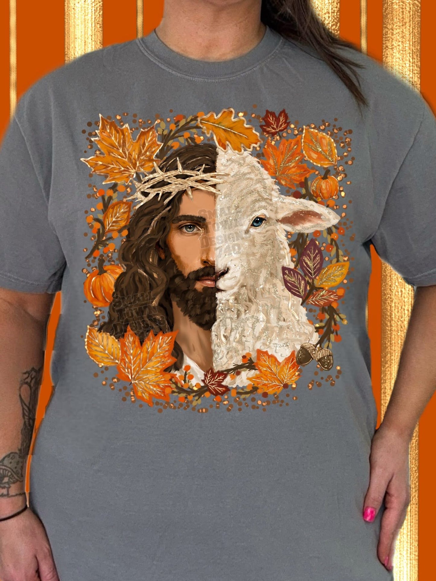 Fall White Jesus/Lamb DTF Transfer