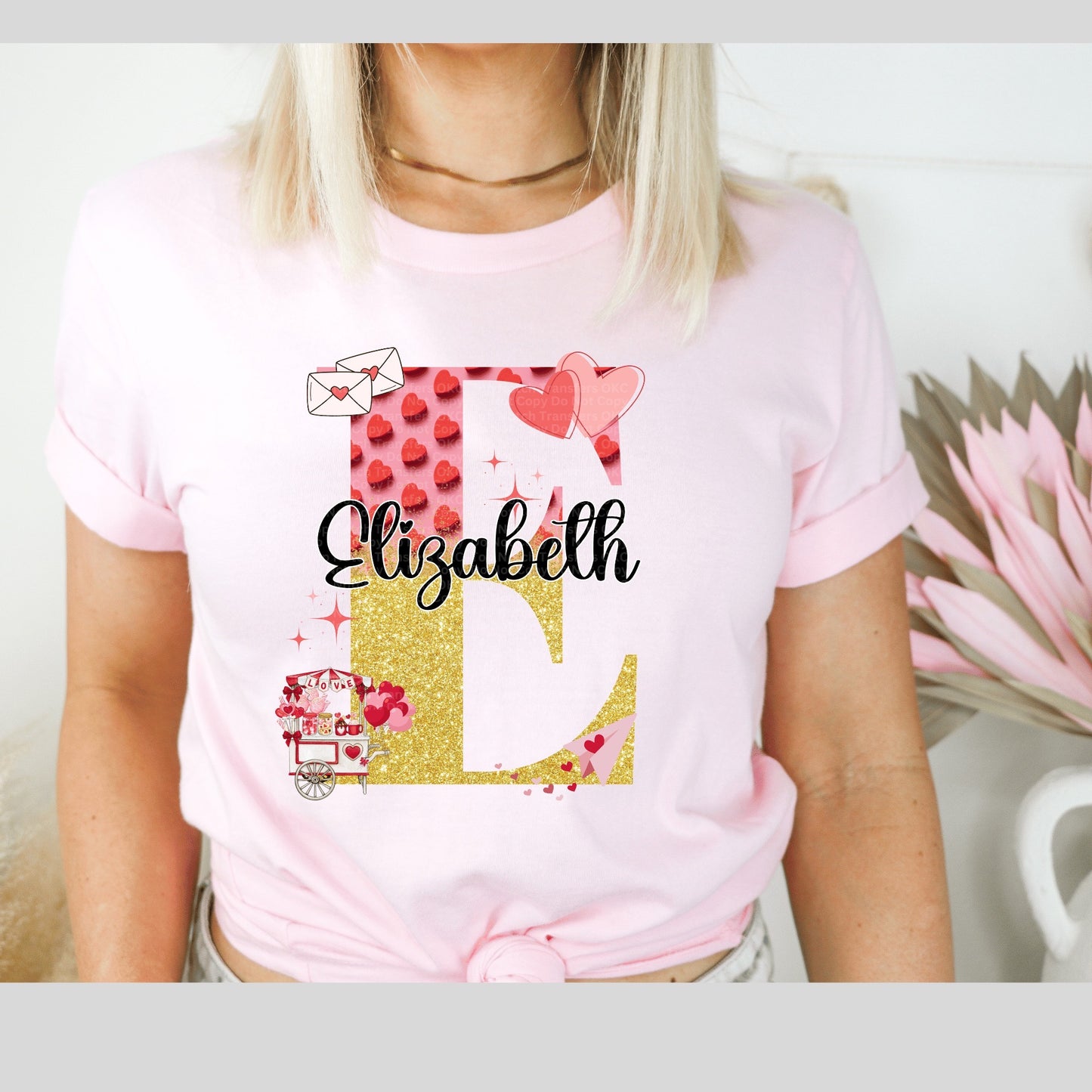Custom Valentine’s Initial & Name DTF Transfer