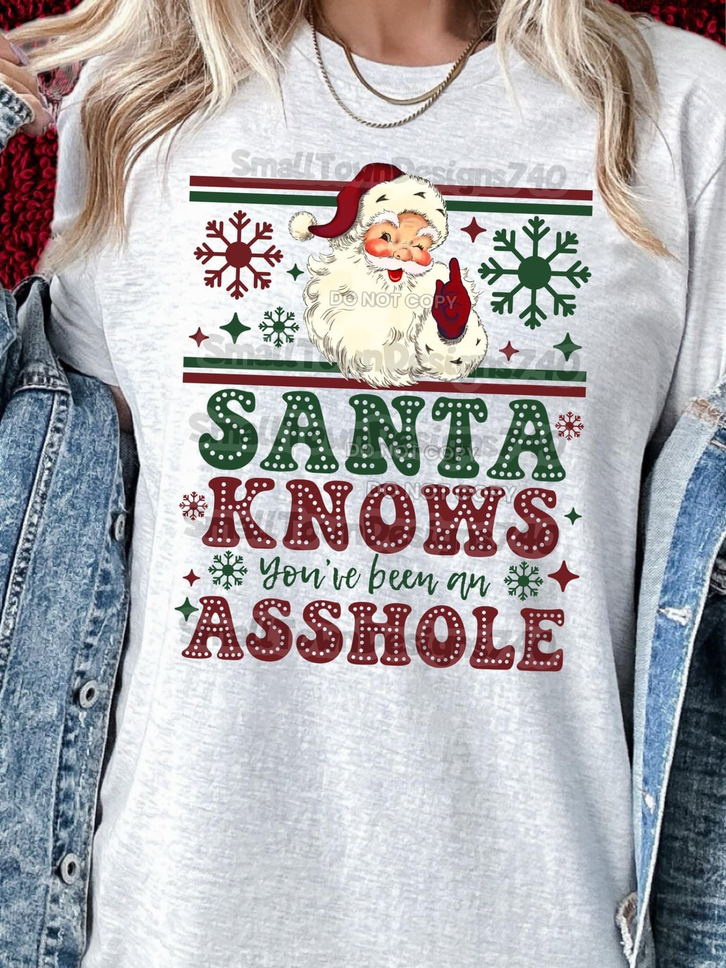 Santa knows you’ve been an A**hole DTF Transfer