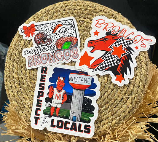 Broncos Vinyl Sticker 3pk