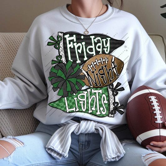 Friday Night Lights Black/Green DTF Transfer