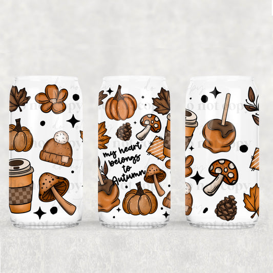 My Heart Belongs To Autumn UV DTF 16oz Cup Wrap CSC_8_25