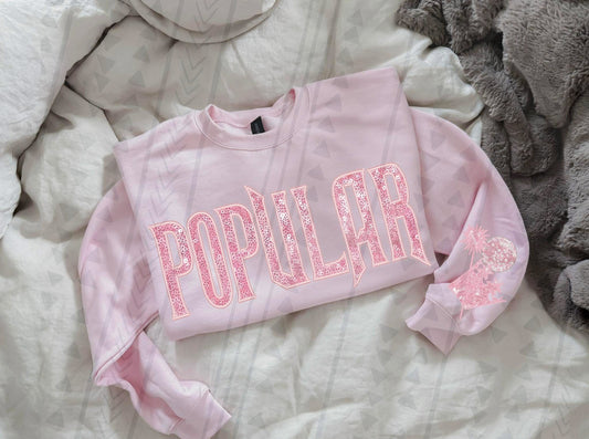Popular Pink Faux Sequin Wicked DTF Transfer
