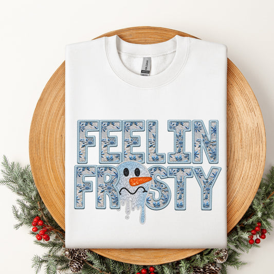 Feelin Frosty Faux Embroidery DTF Transfer