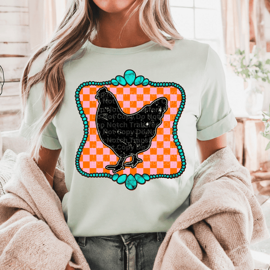 Chicken Silhouette DTF Transfers