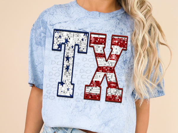 Faux Sequin Texas DTF Transfer