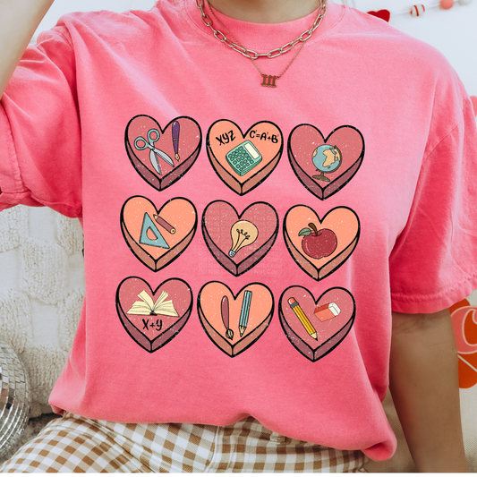 Teacher Hearts DTF Transfer