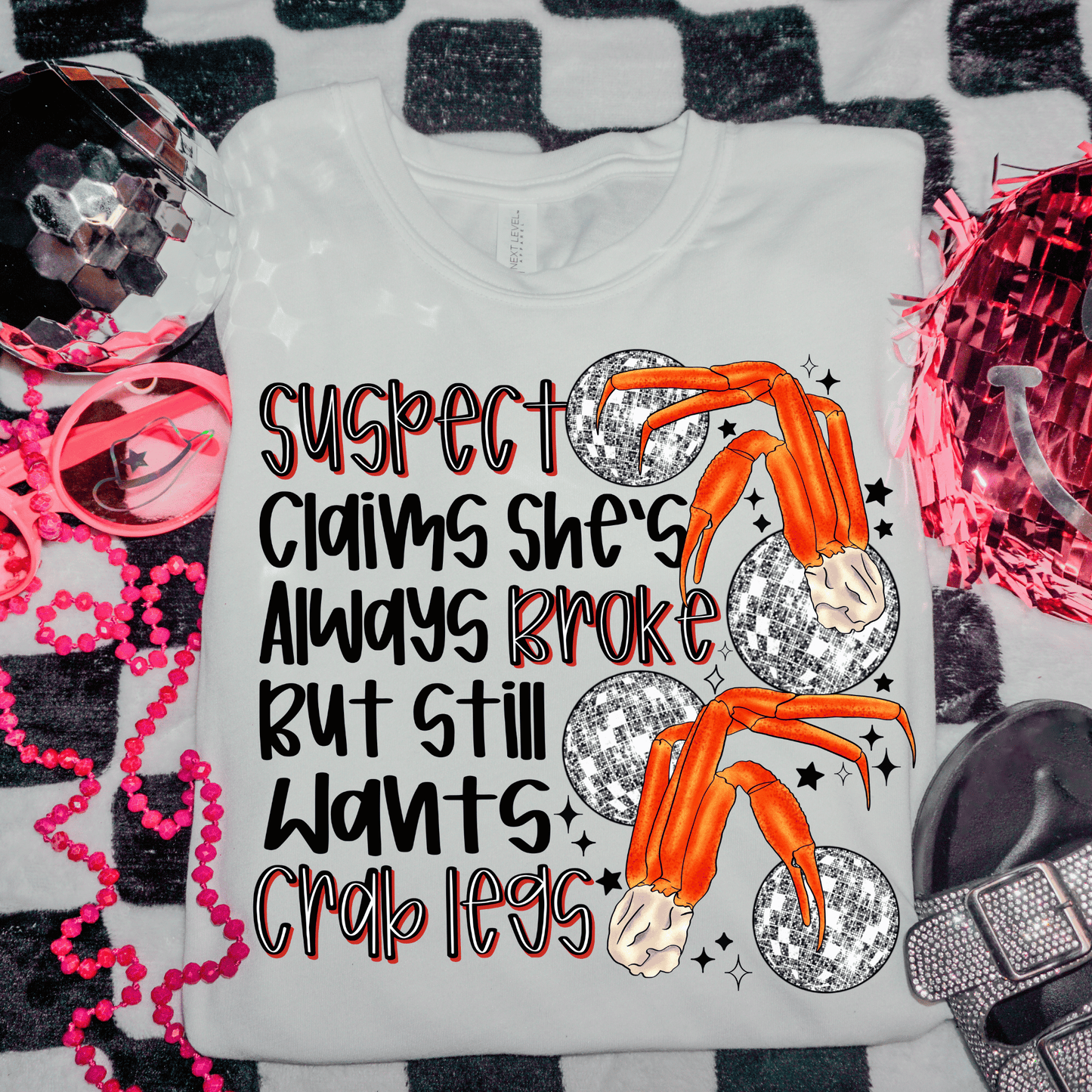 Suspect Claims She’s Always Broke But Still Wants Crab Legs DTF Transfer