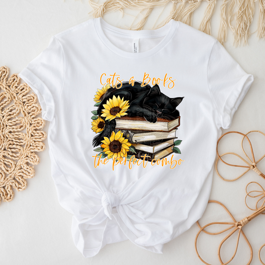 Cats & Books the Perfect Combo DTF Transfer