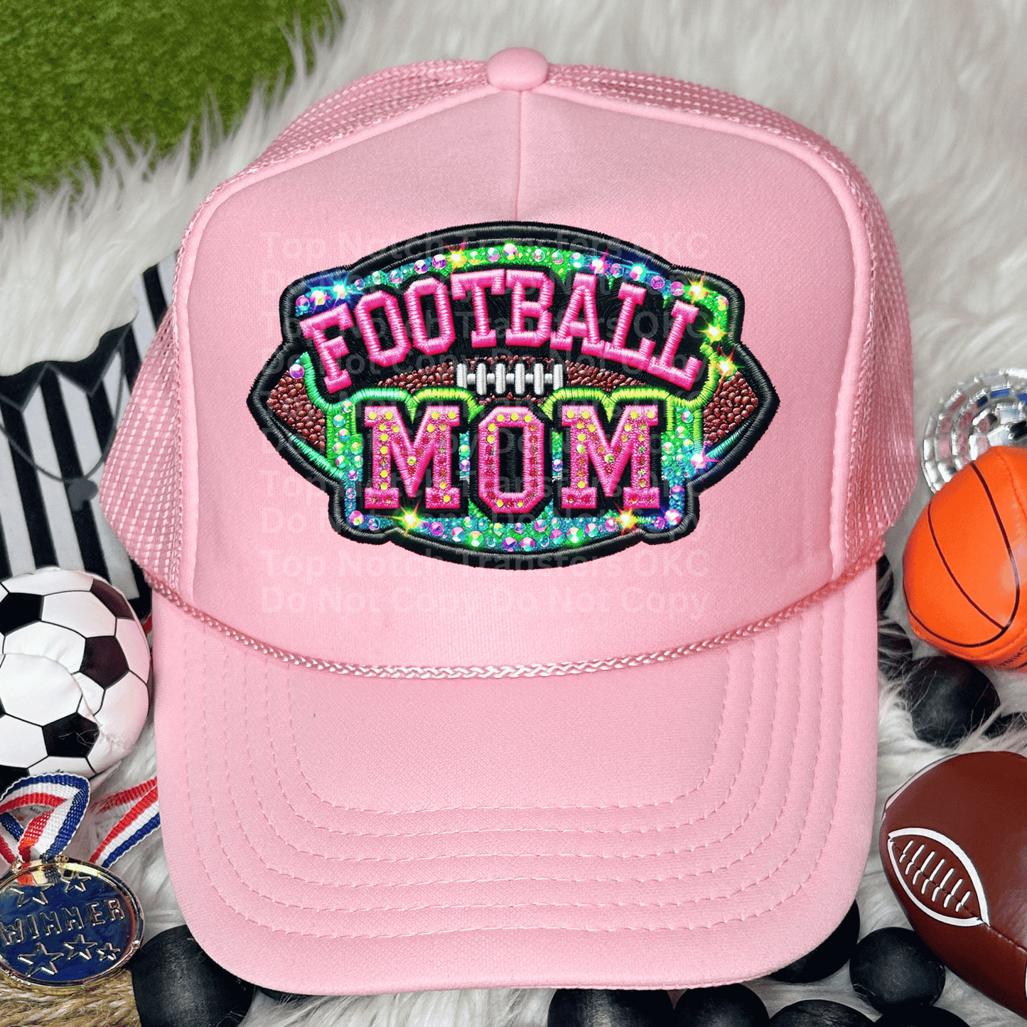Football Mom Faux Patch DTF Transfer