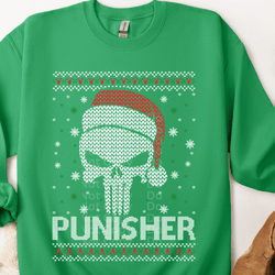 Punisher Ugly Christmas Sweater DTF Transfer