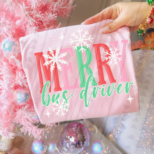 Merry Bus Driver DTF Transfer