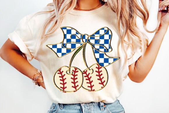Baseball Cherries DTF Transfer