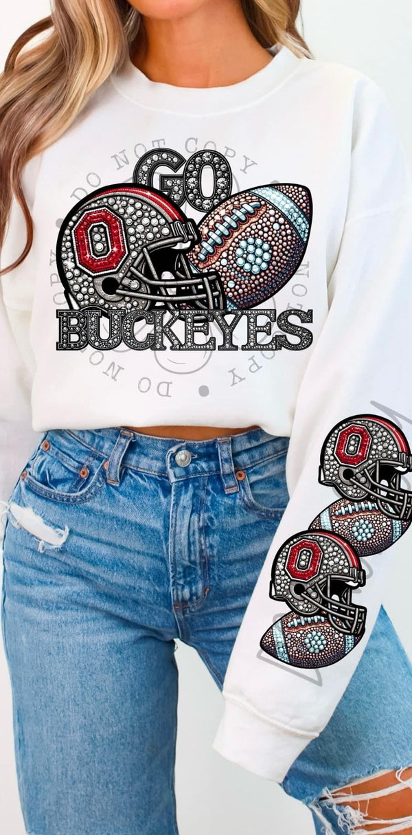 Rhinestone Go Buckey3s DTF Transfer